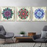 Kit 3 Quadros Decorativos Mandala Colorida Para Sala - 4