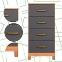 Ver imagem 4 de Comoda Mobi 4 Gavetas Freijo com Titanium - Albatroz