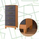Ver imagem 3 de Comoda Mobi 4 Gavetas Freijo com Titanium - Albatroz