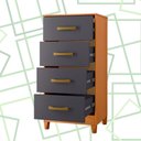Ver imagem 5 de Comoda Mobi 4 Gavetas Freijo com Titanium - Albatroz