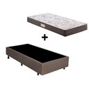 Ver imagem 1 de Cama Box Solteiro 88x188 + Colchão Ecoline Ecoflex Espuma D23 Courino Linho