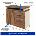 Ver imagem 4 de Armário Baixo 03 Gavetas e Porta (Misto) - Nogal Sevilha/Branco - 34422