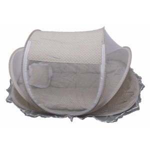 Berço Mosquiteiro Portátil Tenda Mosqueteiro Bebê Creme