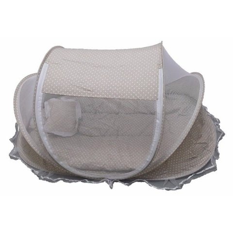 Berço Mosquiteiro Portátil Tenda Mosqueteiro Bebê Creme