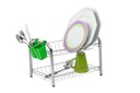 Ver imagem 1 de Escorredor de Louça Duplo Desmontável C/ Porta Talher Verde - Cód 07025