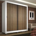 Ver imagem 1 de Guarda-Roupa Solteiro Madesa Denver 2 Portas de Correr com Pés Branco/Rustic Cor:Branco/Rustic