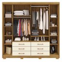 Ver imagem 4 de Guarda-roupa Casal 6 Portas 6 Gavetas 100% Mdf Espelho Cadence Nature/champagne
