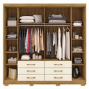 Ver imagem 2 de Guarda-roupa Casal 6 Portas 6 Gavetas 100% Mdf Espelho Cadence Nature/champagne