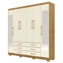 Ver imagem 3 de Guarda-roupa Casal 6 Portas 6 Gavetas 100% Mdf Espelho Cadence Nature/champagne
