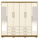 Ver imagem 1 de Guarda-roupa Casal 6 Portas 6 Gavetas 100% Mdf Espelho Cadence Nature/champagne