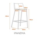 Ver imagem 4 de Banqueta Ipanema Alta - Preta fratini
