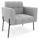 Ver imagem 6 de Poltrona para Sala Pé Metal Preto Kit 2 Ana Suede Cinza - Ibiza