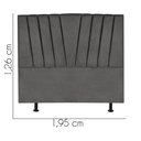 Ver imagem 3 de Cabeceira Estofada Bélgica 195cm King Size Para Cama Box Quarto Suede Cinza Escuro Grafite - Gat Mag