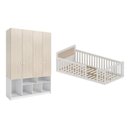 Ver imagem 2 de Conjunto com Cama Solteiro Giulia Rattan e Guarda Roupa Curió Casatema MadeiraOriginals Branco/Marrom