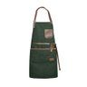 Avental Verde Escuro Couro Marrom Jardinagem Bar Barbearia - 4