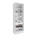 Ver imagem 3 de Cristaleira Celeste Kappesberg 100% Mdf 2 Portas 1 Gaveta Branco/nogueira 72cm