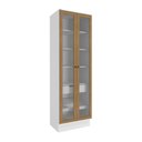 Ver imagem 1 de Cristaleira Celeste Kappesberg 100% Mdf 2 Portas 1 Gaveta Branco/nogueira 72cm