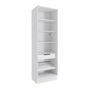 Ver imagem 4 de Cristaleira Celeste Kappesberg 100% Mdf 2 Portas 1 Gaveta Branco/nogueira 72cm