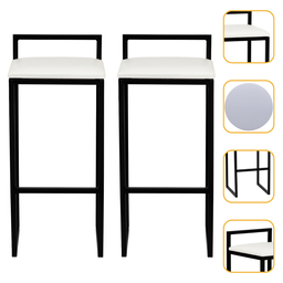 Kit 2 Banqueta Quadrada Preta para Balcão Ilha Cozinha Gourmet Bancada Piscina Bares Àrea de Lazer - 1