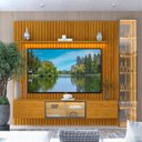 Ver imagem 1 de Estante Ripado para TV até 84 Polegadas com LED 100% MDF 228,8CMX217CM 5 Portas Ripada Nobre Clean Luminare
