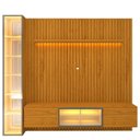 Ver imagem 2 de Estante Ripado para TV até 84 Polegadas com LED 100% MDF 228,8CMX217CM 5 Portas Ripada Nobre Clean Luminare