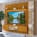 Ver mais imagens de Estante Ripado para TV até 84 Polegadas com LED 100% MDF 228,8CMX217CM 5 Portas Ripada Nobre Clean Luminare