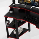 Ver imagem 5 de Mesa Gamer Cockpit 3 Prateleiras Me4167 Preto Vermelho Tecno Mobili