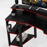 Mesa Gamer Cockpit 3 Prateleiras Me4167 Preto Vermelho Tecno Mobili - 5