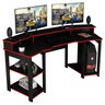 Mesa Gamer Cockpit 3 Prateleiras Me4167 Preto Vermelho Tecno Mobili - 1