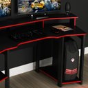 Ver imagem 6 de Mesa Gamer Cockpit 3 Prateleiras Me4167 Preto Vermelho Tecno Mobili