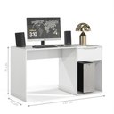 Ver imagem 4 de Escrivaninha Aquarela Home Office 1 Gaveta MDP MDF 137cm Branco EJ Móveis