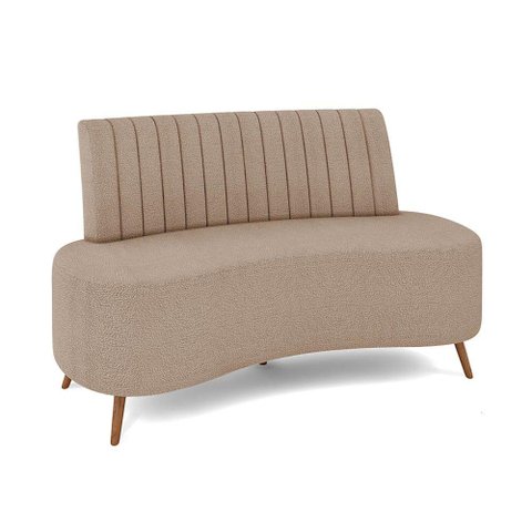 Sofá 2 Lugares Living 160cm Pé Palito Maraú Bouclê K01 - D'Rossi Cor Creme