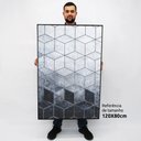 Ver imagem 2 de Quadro Decorativo em Canvas Geométrico Cubos Azul TaColado Moldura Flutuante 4,5cm Freijó 120 x 80cm