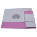Ver imagem 1 de Lençol de Mini Berço Elefante Coração Rosa