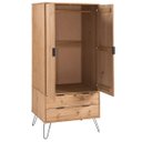 Ver imagem 2 de Guarda Roupa de Madeira com 2 Portas e 2 Gavetas na cor Marrom Antique Augusta