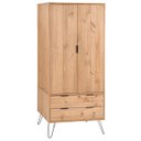 Ver imagem 1 de Guarda Roupa de Madeira com 2 Portas e 2 Gavetas na cor Marrom Antique Augusta