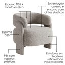 Ver imagem 4 de Poltrona Decorativa Lume Pes Madeira Boucle Tce 1018 Moll