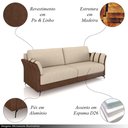 Ver mais imagens de Conjunto Poltrona e Sofá Decorativo Violet 3 Lugares 223cm Pés em Alumínio Preto Linho Bege Claro