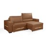 Sofá Retrátil e Reclinável 2.10m Estilo Estofados - Chayene com Softgel D33 Linho "terracota" - 2
