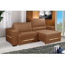 Ver imagem 1 de Sofá Retrátil e Reclinável 2.10m Estilo Estofados - Chayene com Softgel D33 Linho "terracota"