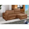 Sofá Retrátil e Reclinável 2.10m Estilo Estofados - Chayene com Softgel D33 Linho "terracota" - 1