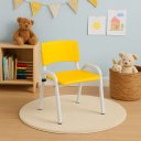 Ver imagem 2 de Kit 9 Cadeiras Infantil Iso, Escola, Base Branco- Amarelo