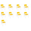 Ver imagem 1 de Kit 9 Cadeiras Infantil Iso, Escola, Base Branco- Amarelo