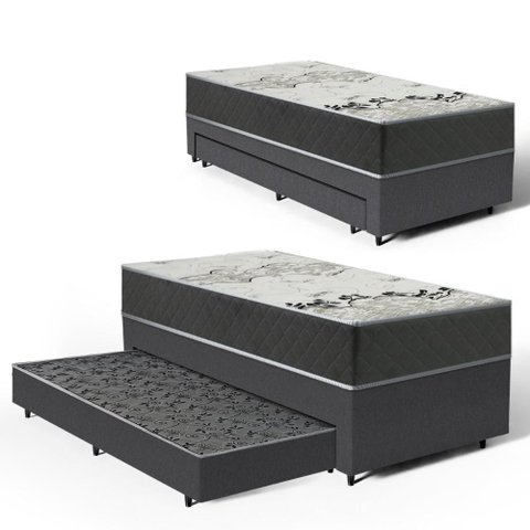 Cama Box com Colchão de D33 Iso 3000 Gazin + Auxiliar de Espuma Unique Solteiro 88cm