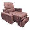 Poltrona Retrátil Reclinável Sem Braço Lateral Direita Em Veludo Rose Conforto - Larbelle - 1