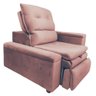 Poltrona Retrátil Reclinável Sem Braço Lateral Direita Em Veludo Rose Conforto - Larbelle - 3