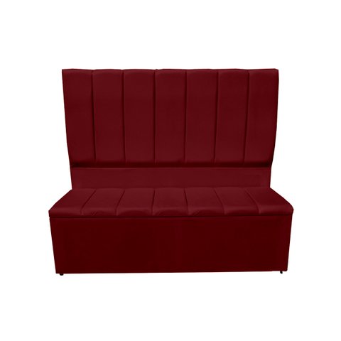 Conjunto Cabeceira e Recamier Eliza para Cama Box Casal 1.40 - Sv Decor:marsala