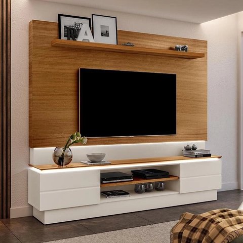 Rack C/ Painel London Carvalho New/off White - Luapa