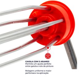Suporte Garfo Gaiola para Rolo de Pintura 23cm | Atlas - 5