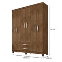 Ver imagem 3 de Guarda Roupa Casal Módena e Comoda Cannes 5 Gavetas Malbec – Incorplac